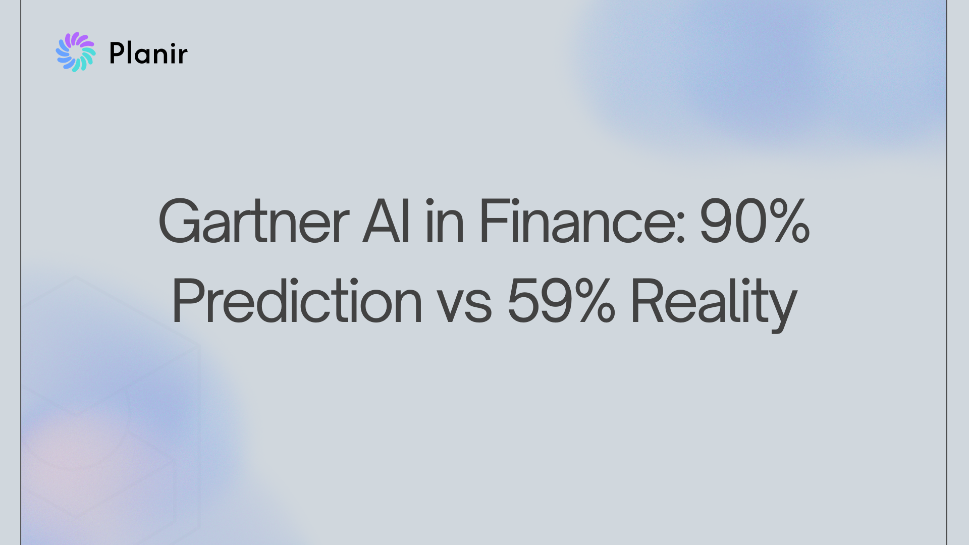 Gartner AI in Finance: 90% Prediction vs 59% Reality